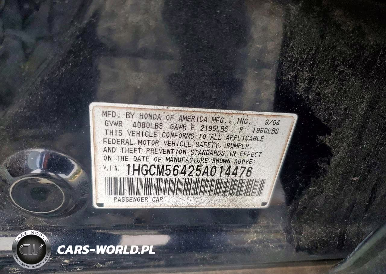 2005 Honda Accord Lx VIN:1HGCM56425A014476 - 13