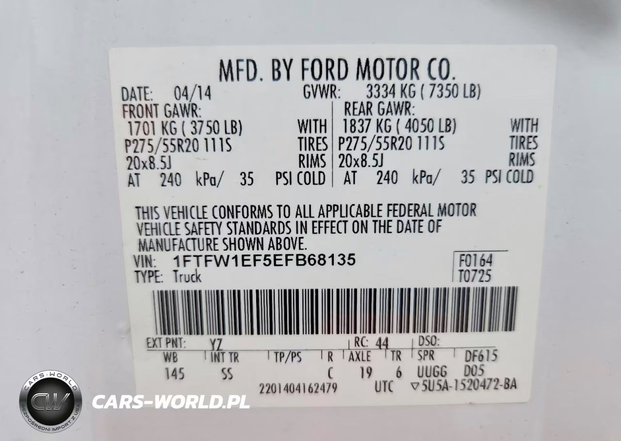 2014 Ford F150 Supercrew VIN:1FTFW1EF5EFB68135 - 12