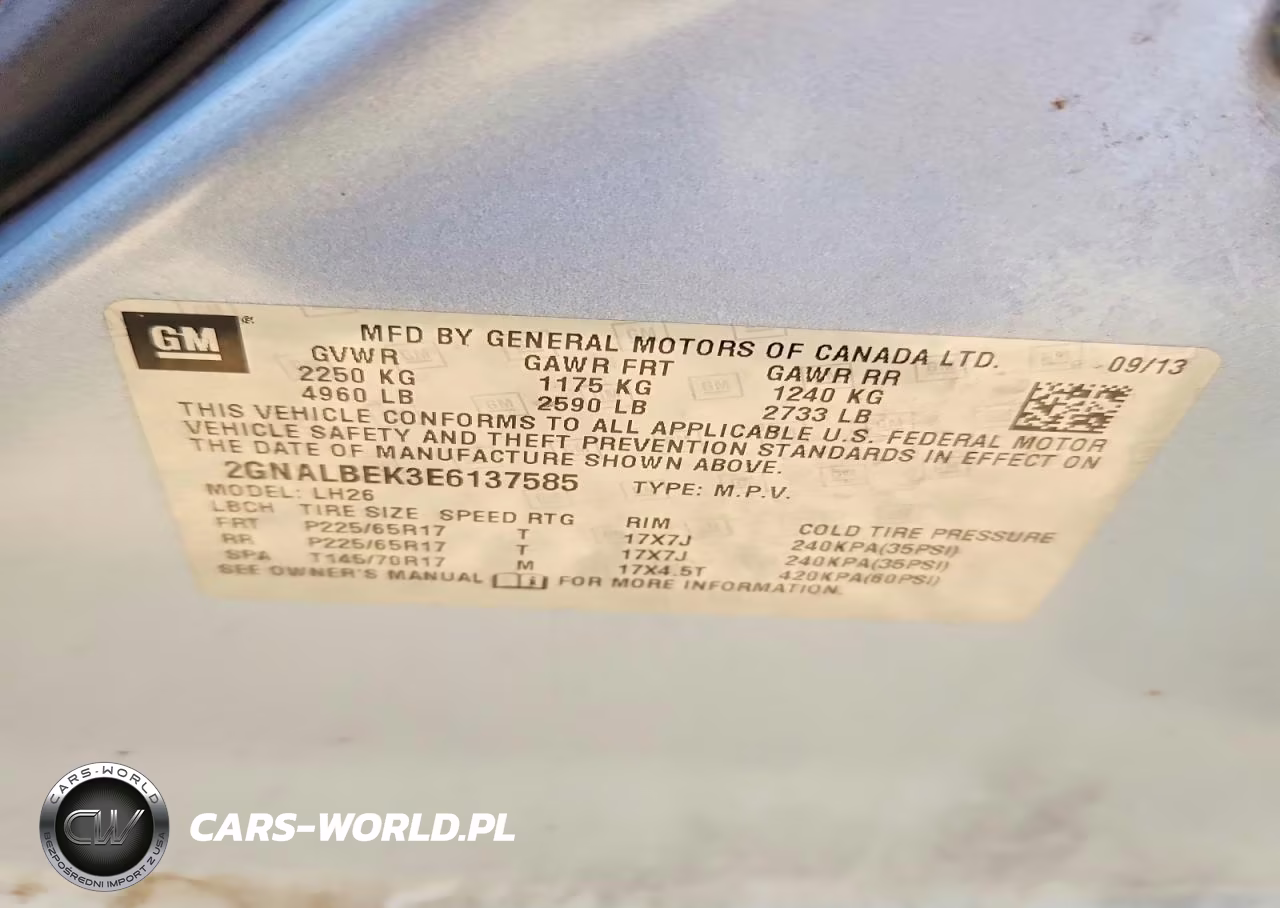 2014 Chevrolet Equinox Lt VIN:2GNALBEK3E6137585 - 13