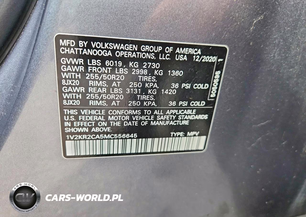 2021 Volkswagen Atlas Se VIN:1V2KR2CA5MC556645 - 13