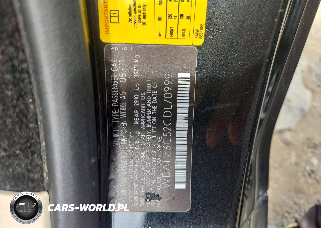 2012 BMW 650 I VIN:WBALZ3C52CDL70999 - 12
