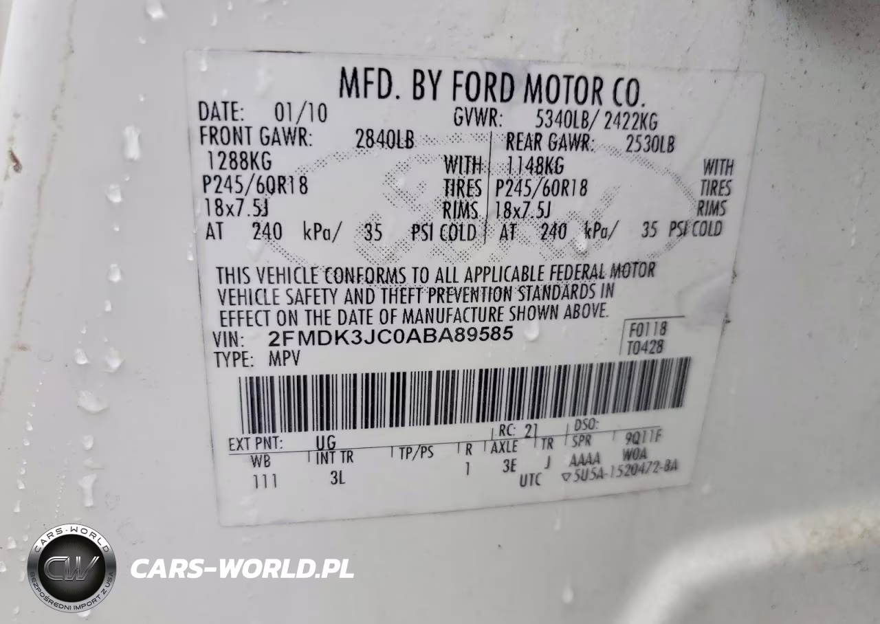 2010 Ford Edge Sel VIN:2FMDK3JC0ABA89585 - 13