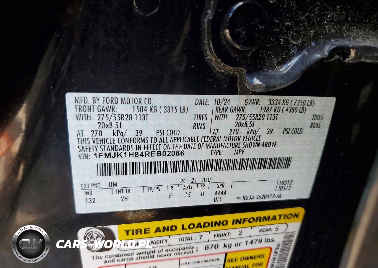 2024 Ford Expedition Max Xlt VIN:1FMJK1H84REB02086 - 13