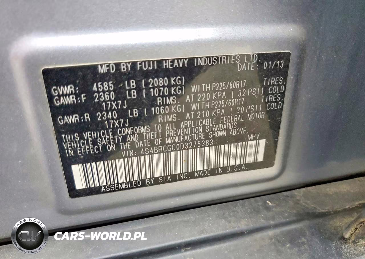 2013 Subaru Outback 2.5I Premium VIN:4S4BRCGC0D3275383 - 13