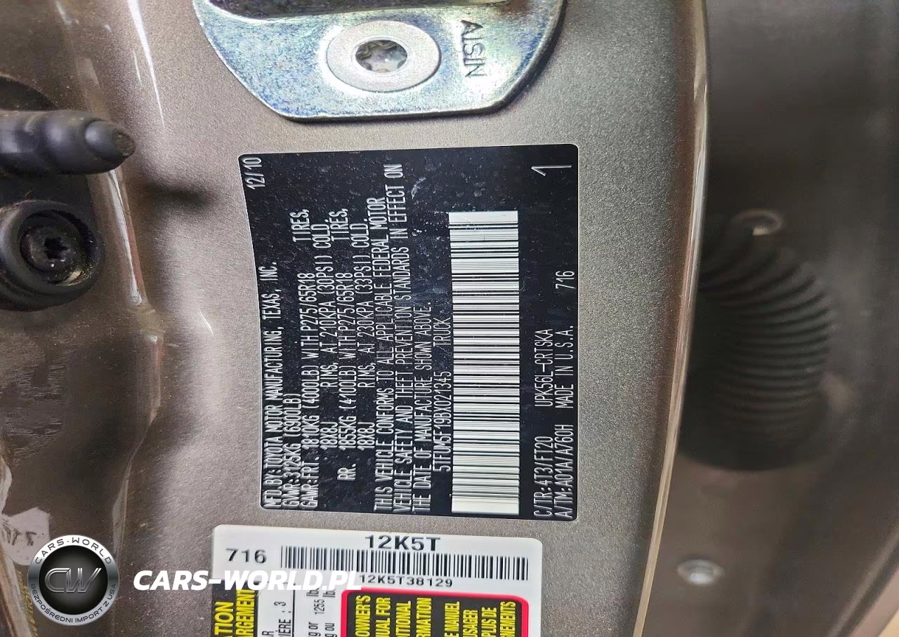 2011 Toyota Tundra Double Cab Sr5 VIN:5TFUM5F19BX021345 - 12