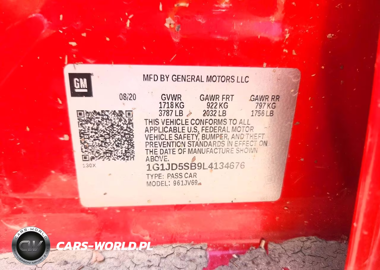 2020 Chevrolet Sonic Lt VIN:1G1JD5SB9L4134676 - 12