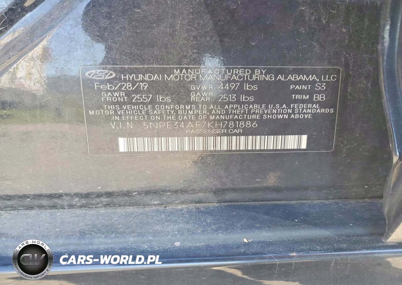 2019 Hyundai Sonata Sel VIN:5NPE34AF7KH781886 - 12