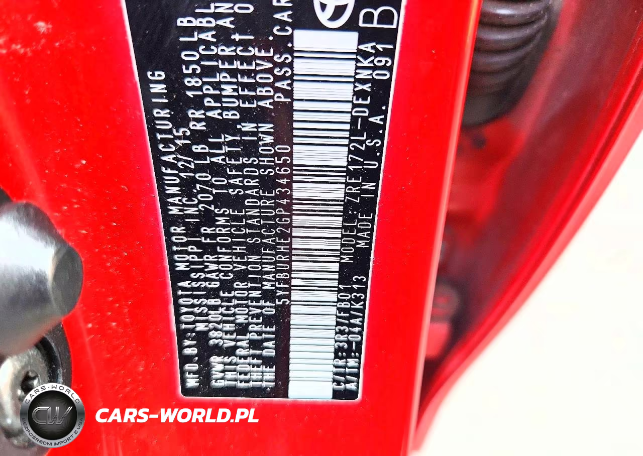 2016 Toyota Corolla Le VIN:5YFBURHE2GP434650 - 12