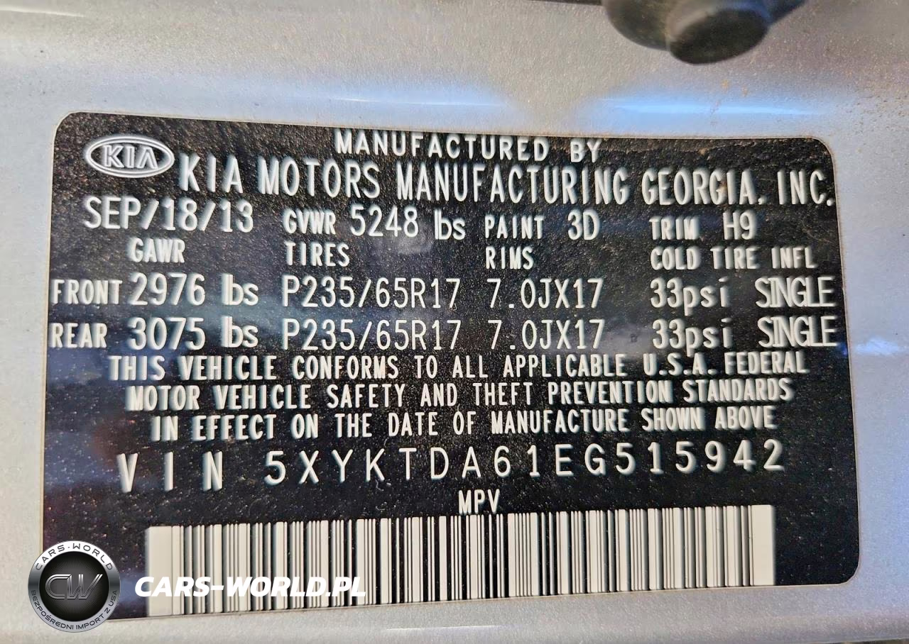2014 Kia Sorento Lx VIN:5XYKTDA61EG515942 - 13