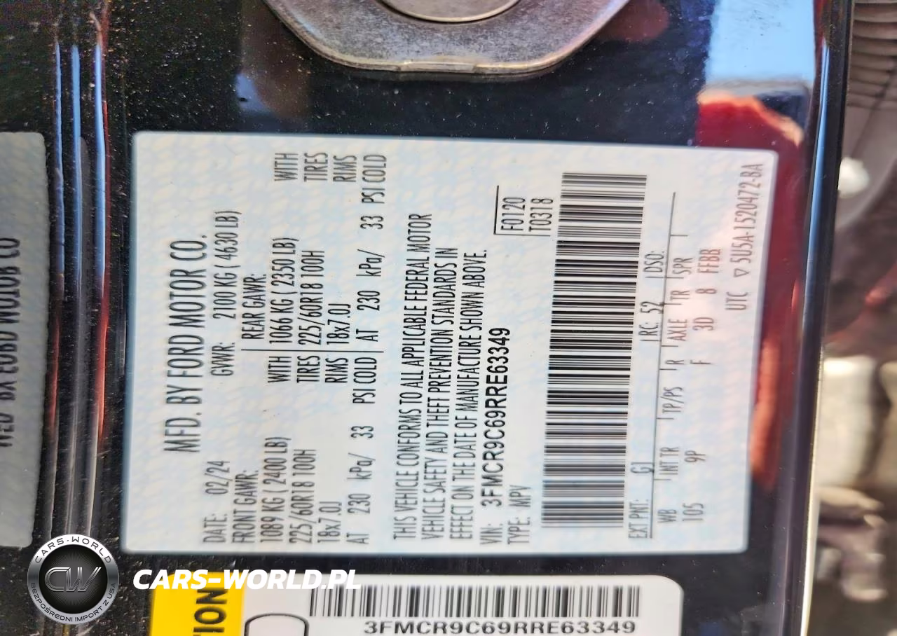 2024 Ford Bronco Sport Outer Banks VIN:3FMCR9C69RRE63349 - 14