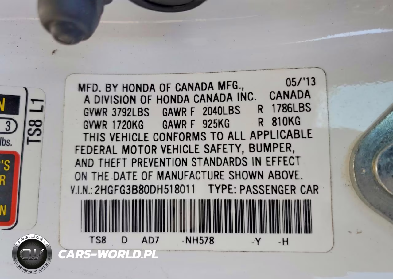 2013 Honda Civic Ex VIN:2HGFG3B80DH518011 - 13