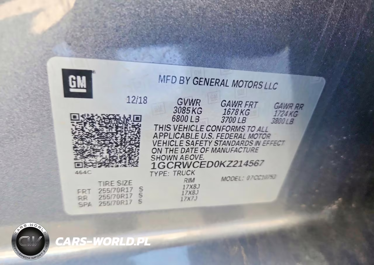 2019 Chevrolet Silverado C1500 Lt VIN:1GCRWCED0KZ214567 - 12