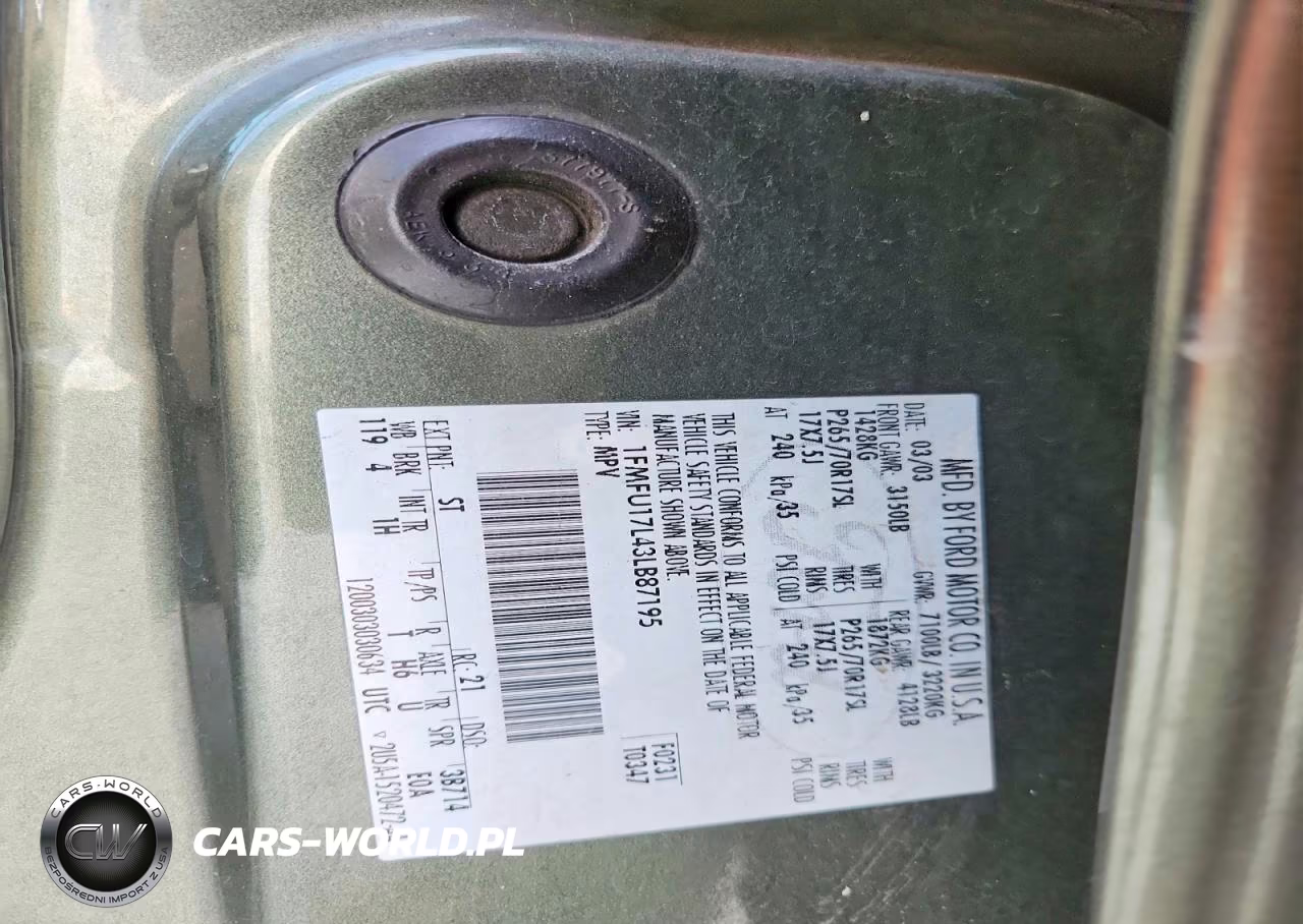 2003 Ford Expedition Eddie Bauer VIN:1FMFU17L43LB87195 - 13