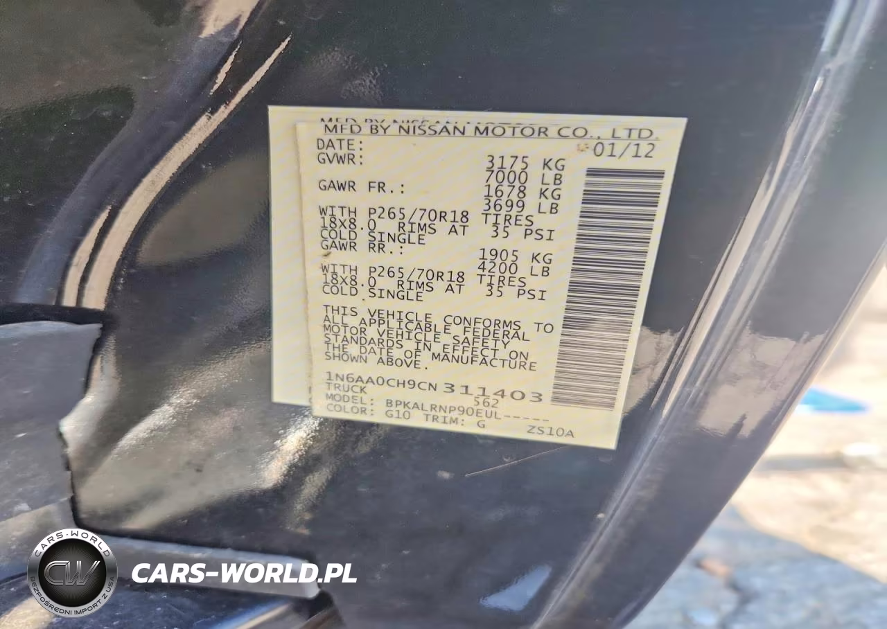 2012 Nissan Titan S VIN:1N6AA0CH9CN311403 - 12