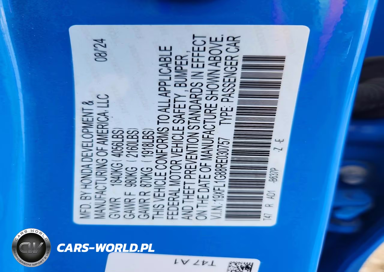 2024 Honda Civic Sport Touring VIN:19XFL1G88RE030757 - 12