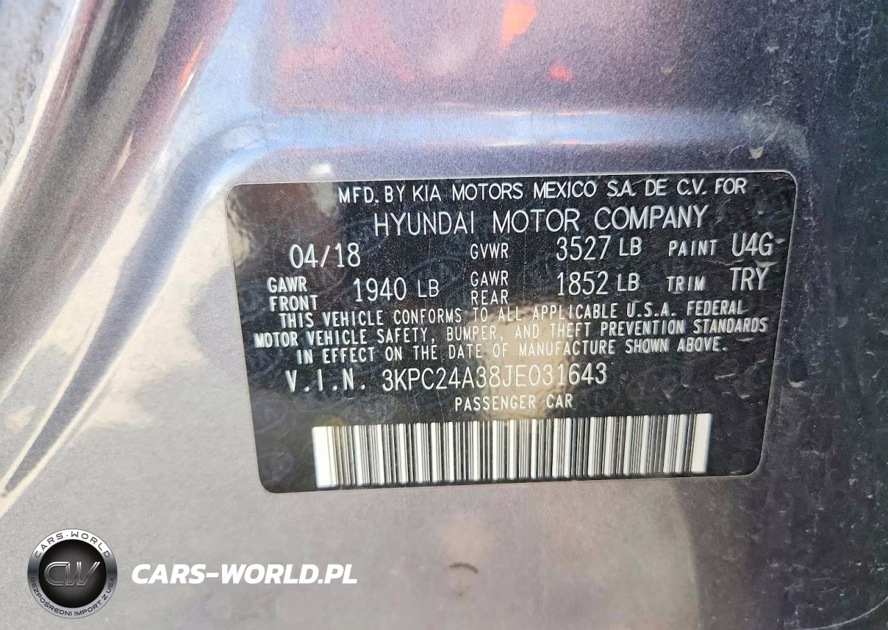 2018 Hyundai Accent Se VIN:3KPC24A38JE031643 - 12