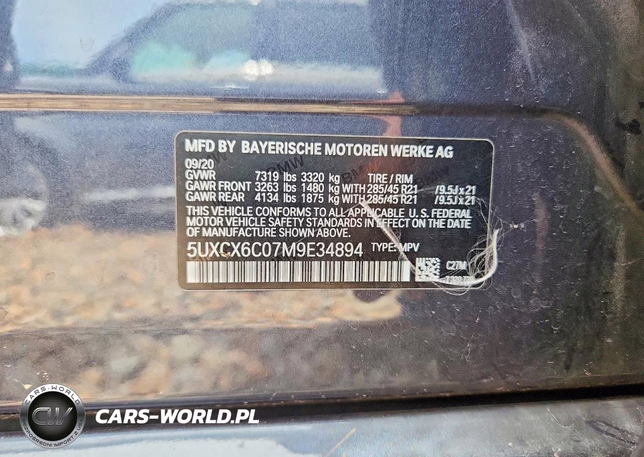 2021 BMW X7 M50I VIN:5UXCX6C07M9E34894 - 14