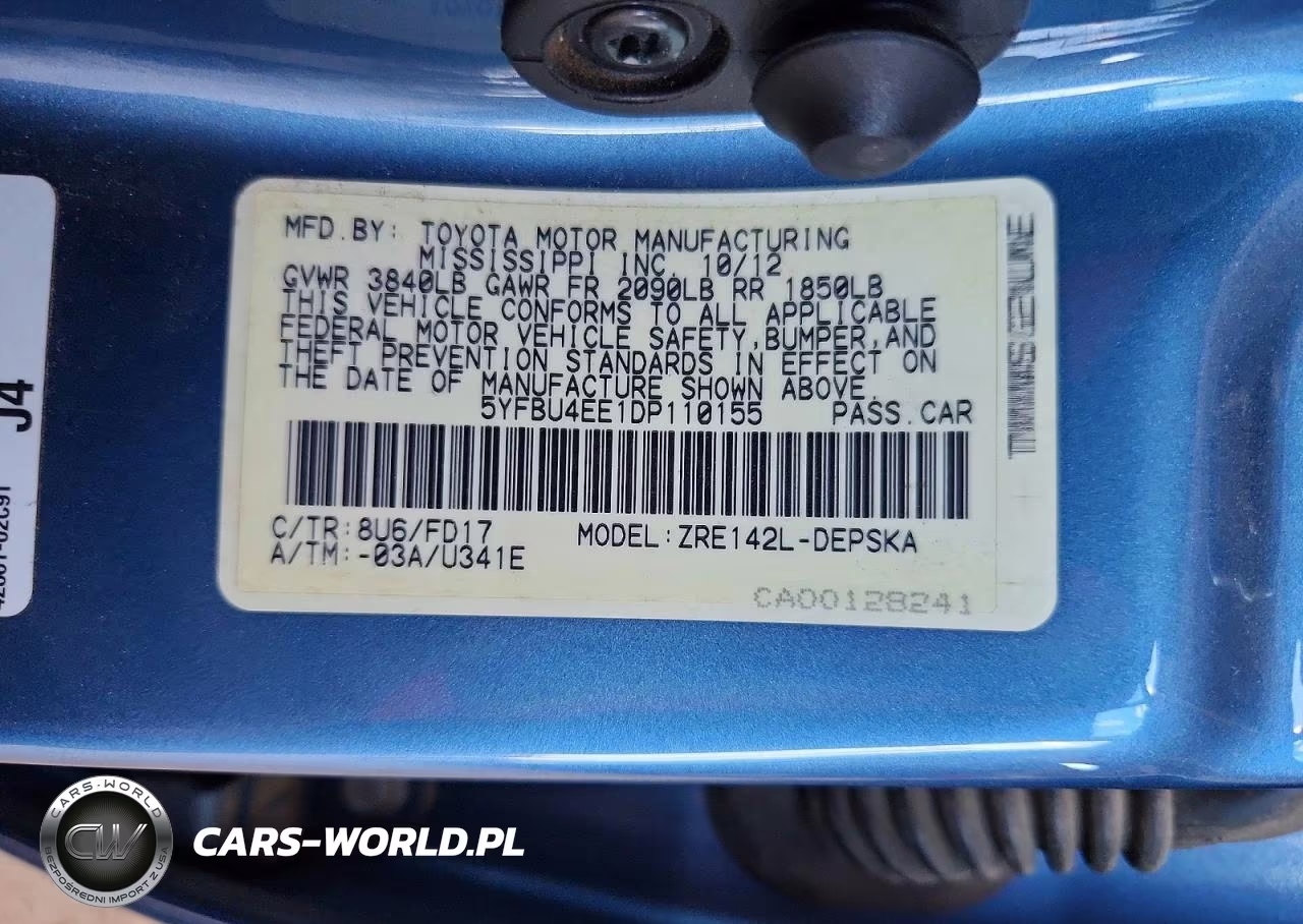 2013 Toyota Corolla S VIN:5YFBU4EE1DP110155 - 12