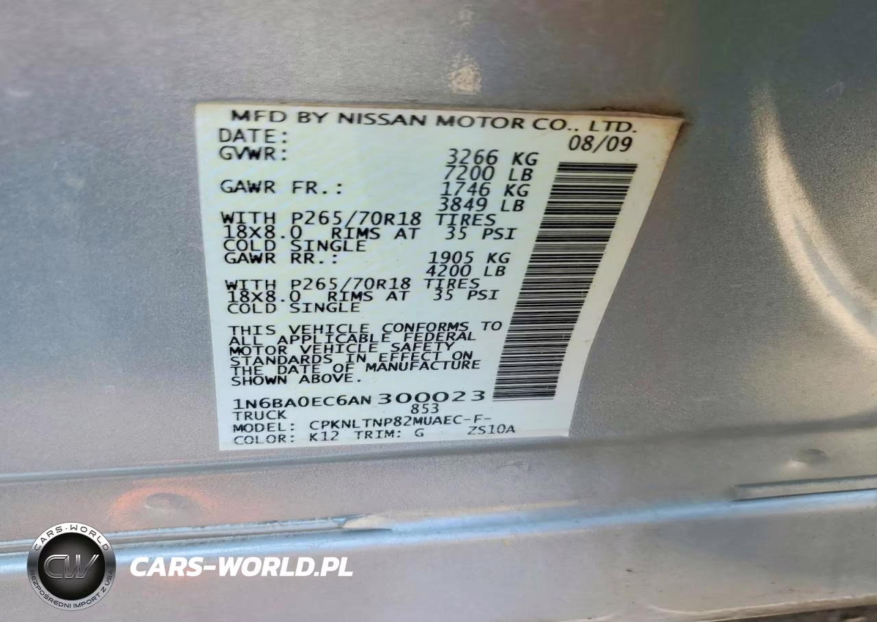 2010 Nissan Titan Se VIN:1N6BA0EC6AN300023 - 12