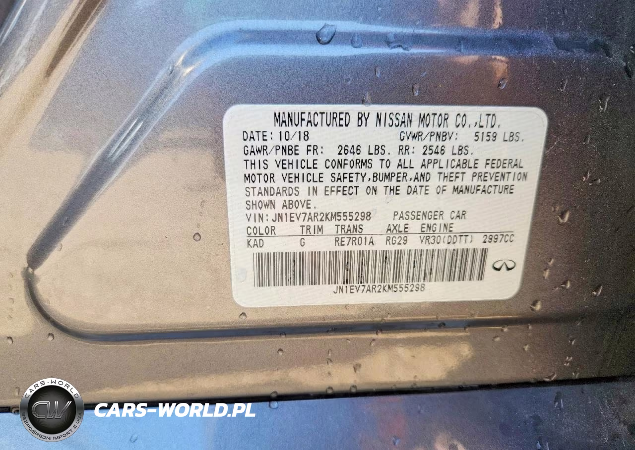 2019 Infiniti Q50 3.0T Sport VIN:JN1EV7AR2KM555298 - 12
