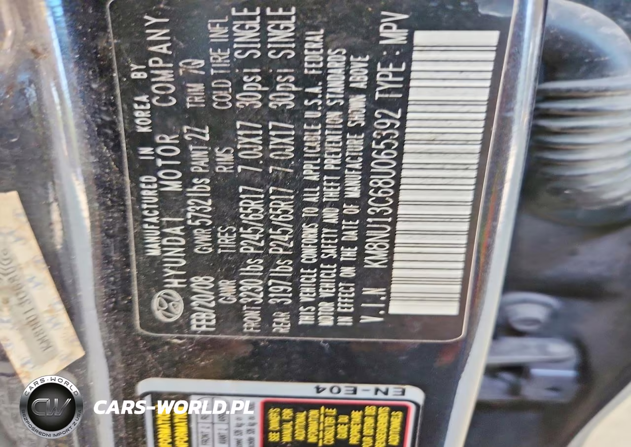 2008 Hyundai Veracruz Gls VIN:KM8NU13C68U065392 - 13