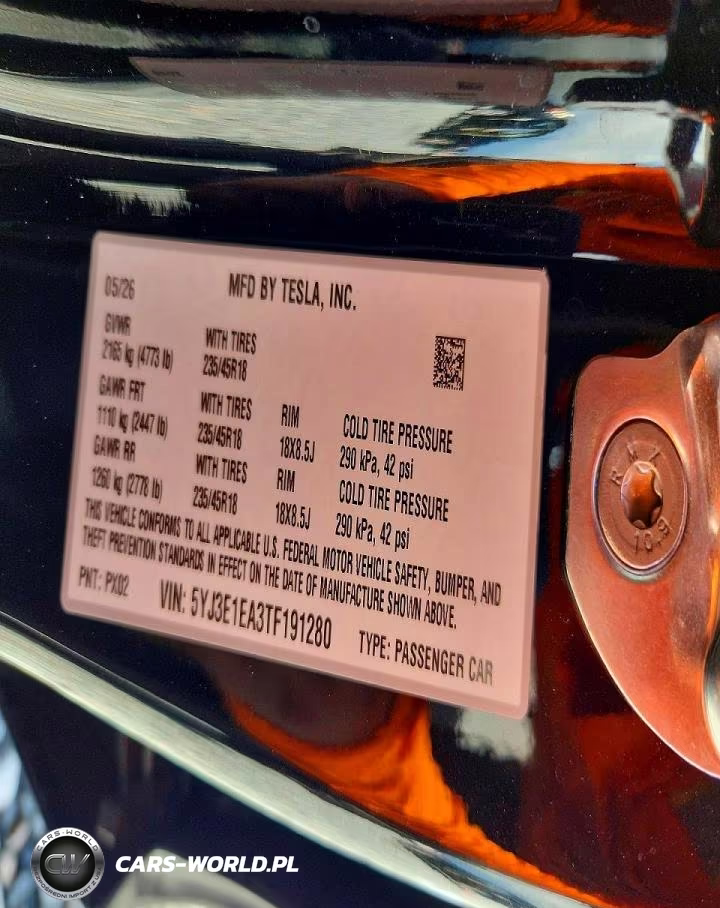 2026 Tesla Model 3 VIN:5YJ3E1EA3TF191280 - 12