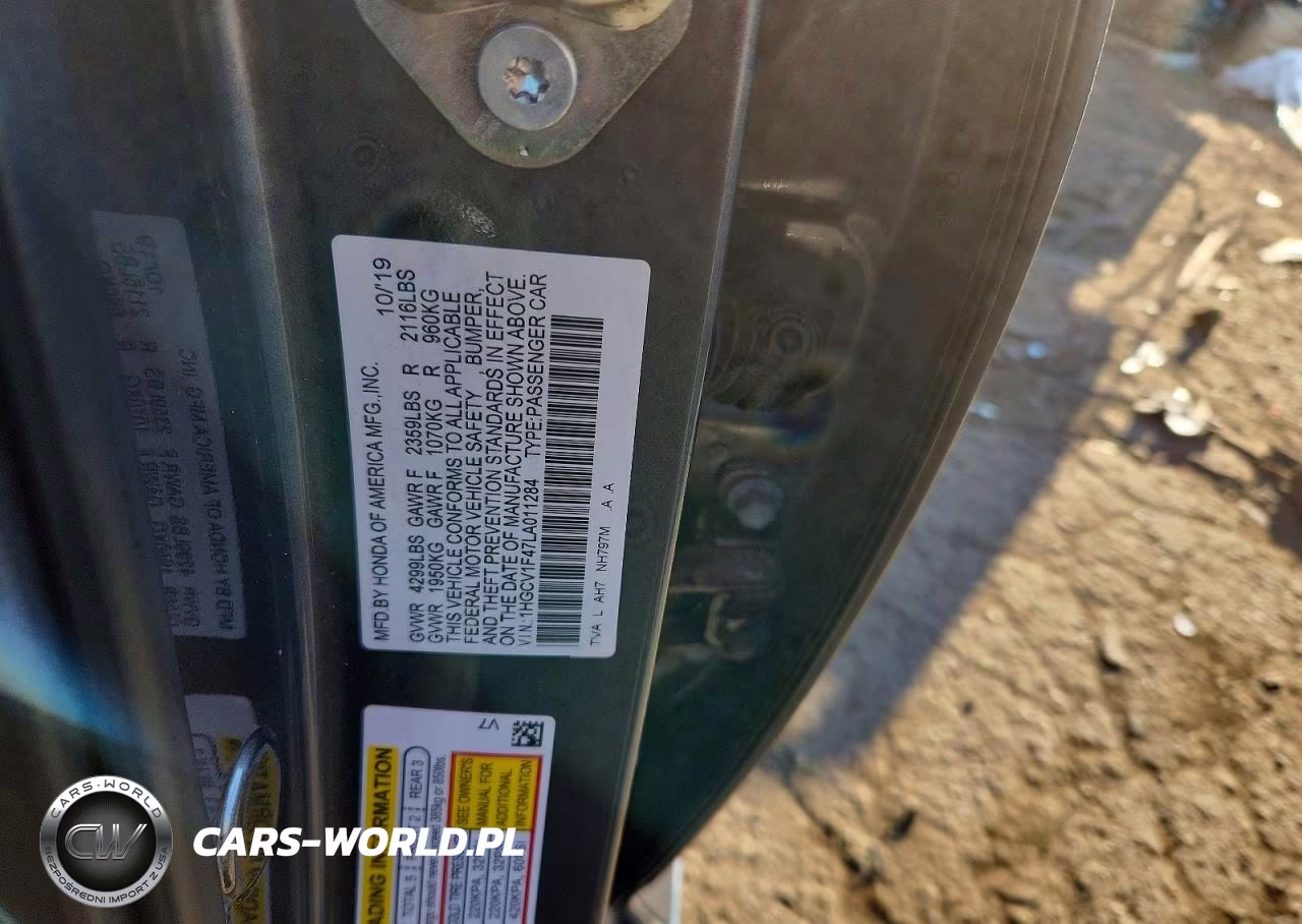 2020 Honda Accord Ex VIN:1HGCV1F47LA011284 - 12