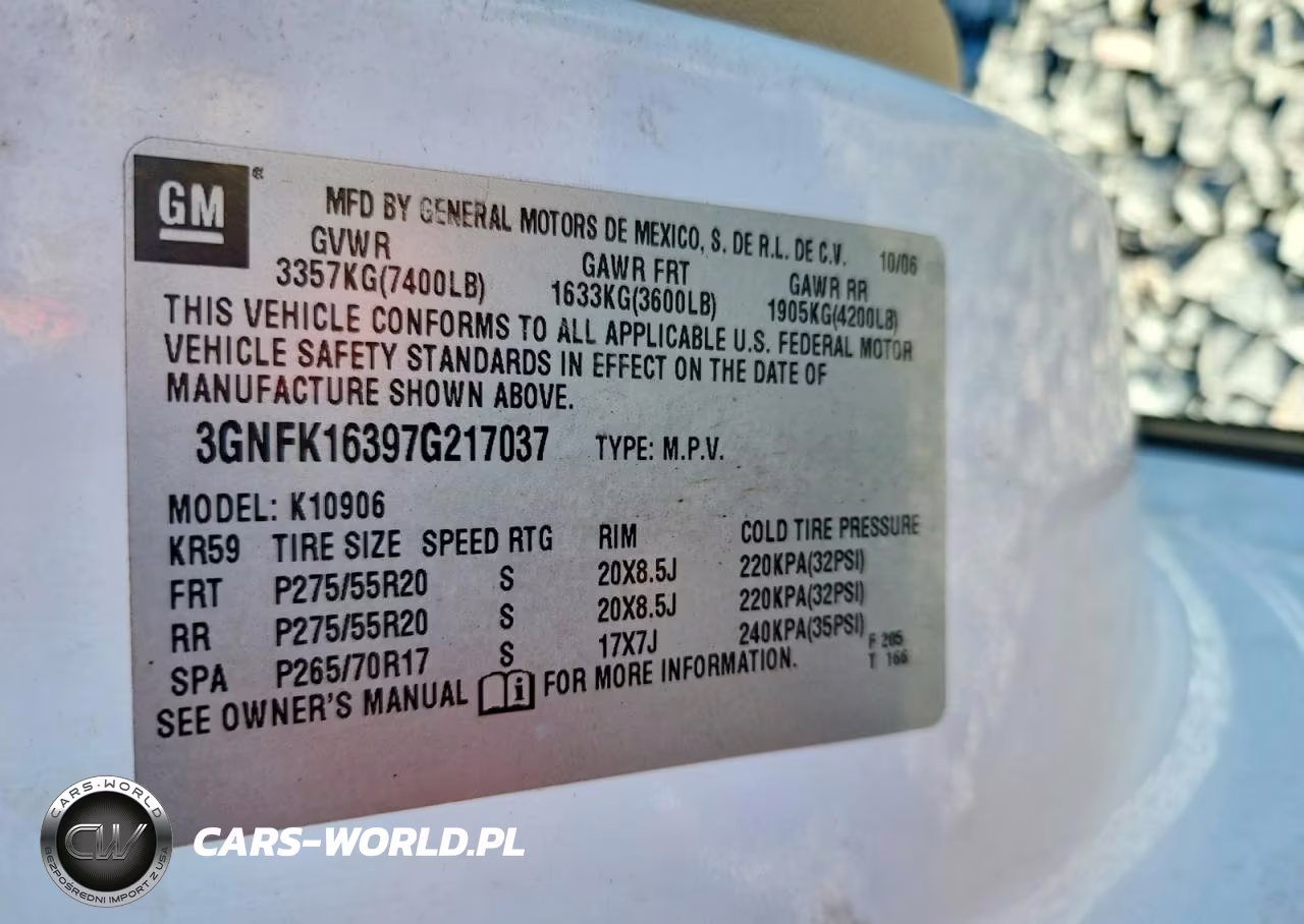 2007 Chevrolet Suburban K1500 VIN:3GNFK16397G217037 - 13