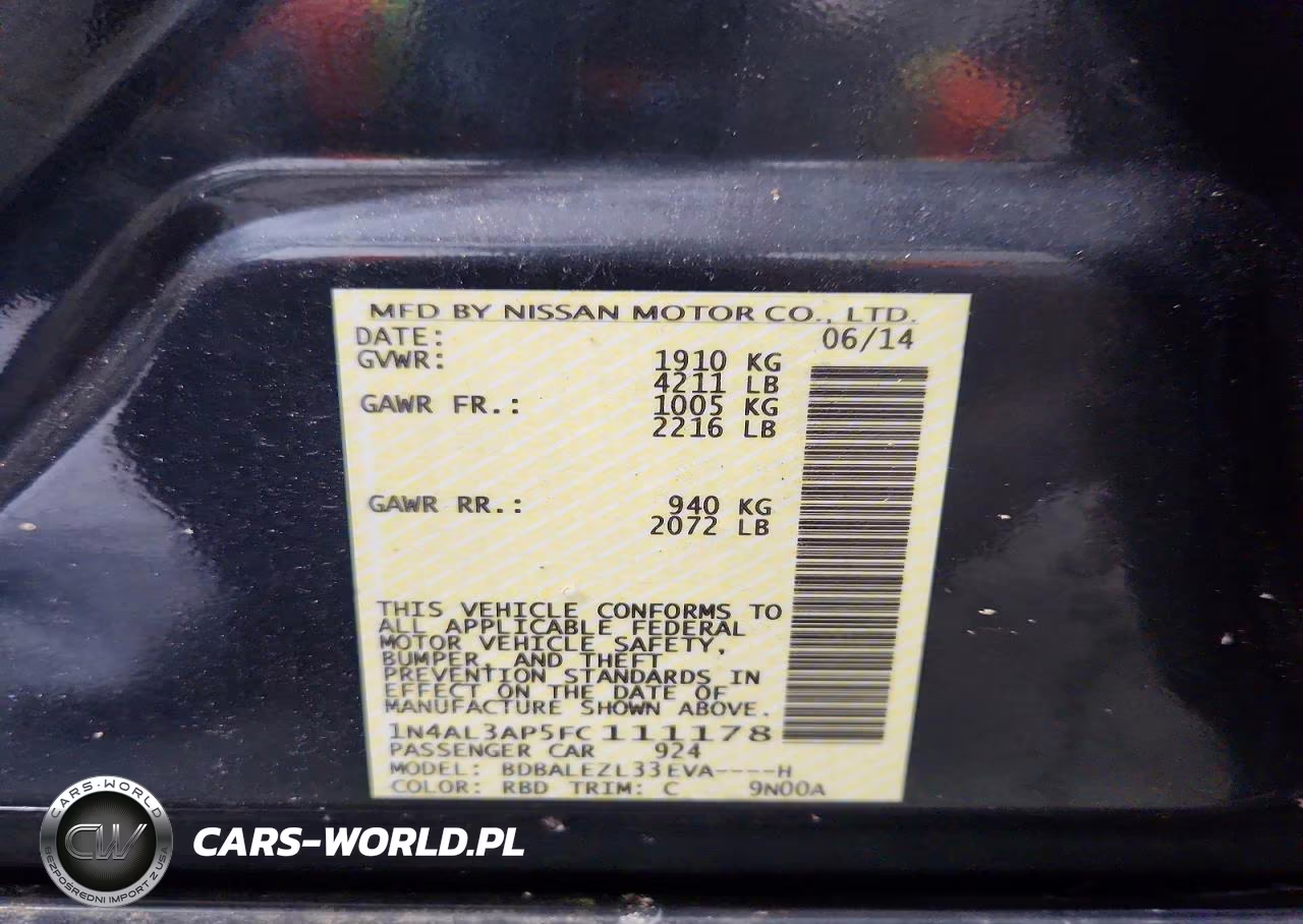 2015 Nissan Altima 2.5 S VIN:1N4AL3AP5FC111178 - 12