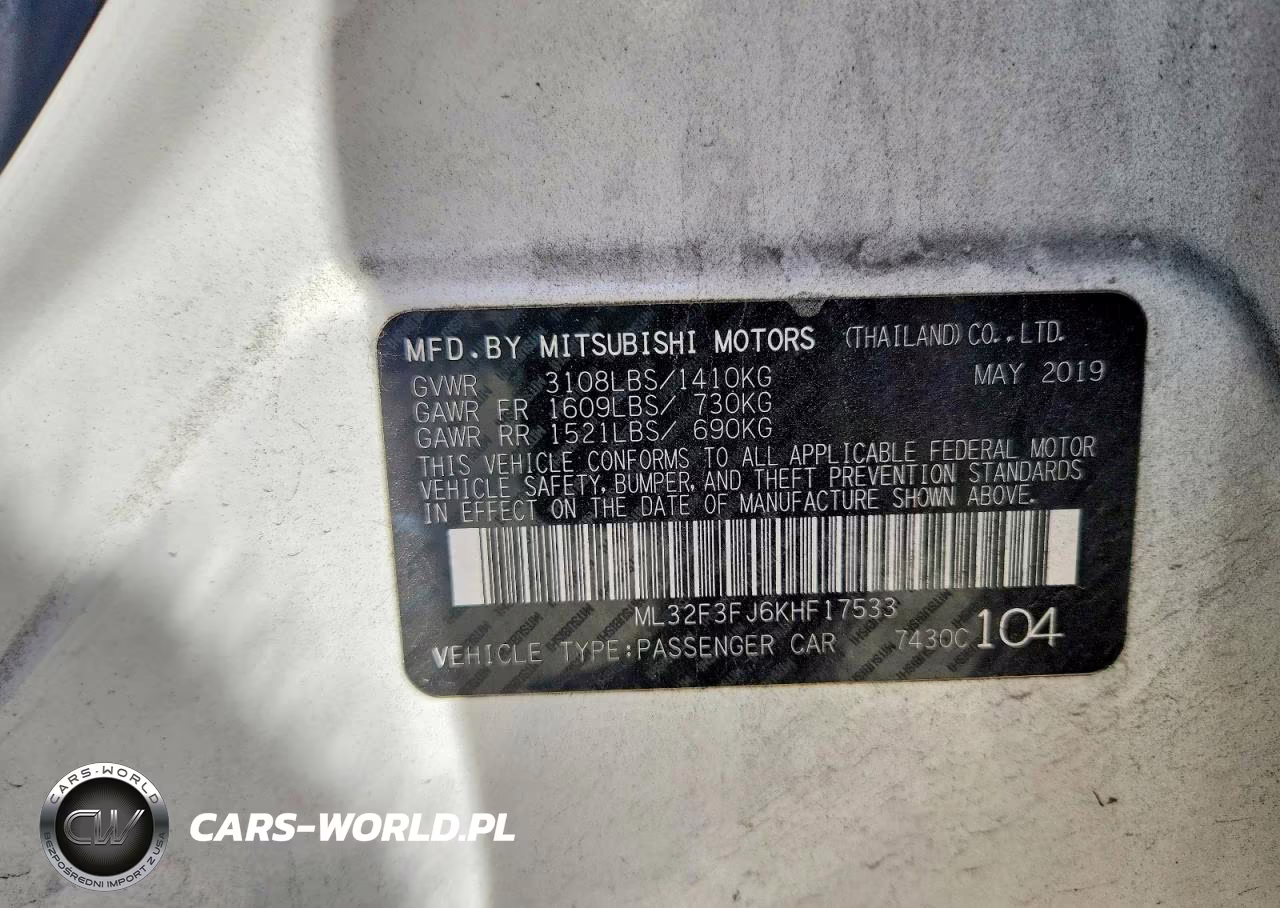 2019 Mitsubishi Mirage G4 Es VIN:ML32F3FJ6KHF17533 - 12