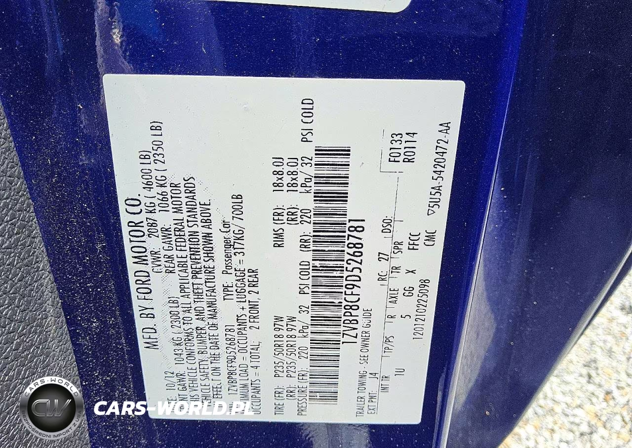 2013 Ford Mustang Gt VIN:1ZVBP8CF9D5268781 - 12