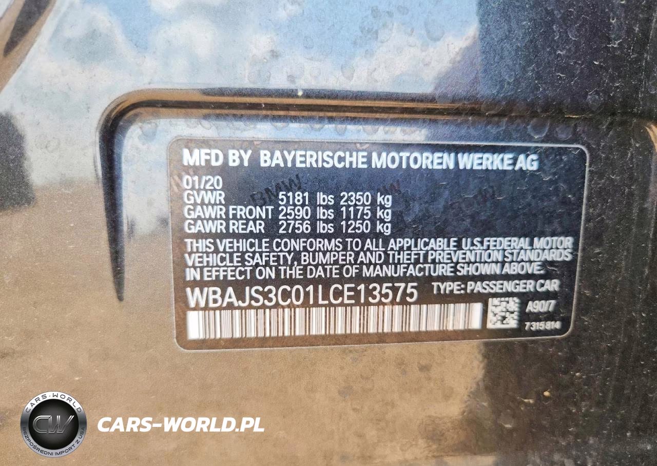2020 BMW 540 Xi VIN:WBAJS3C01LCE13575 - 12