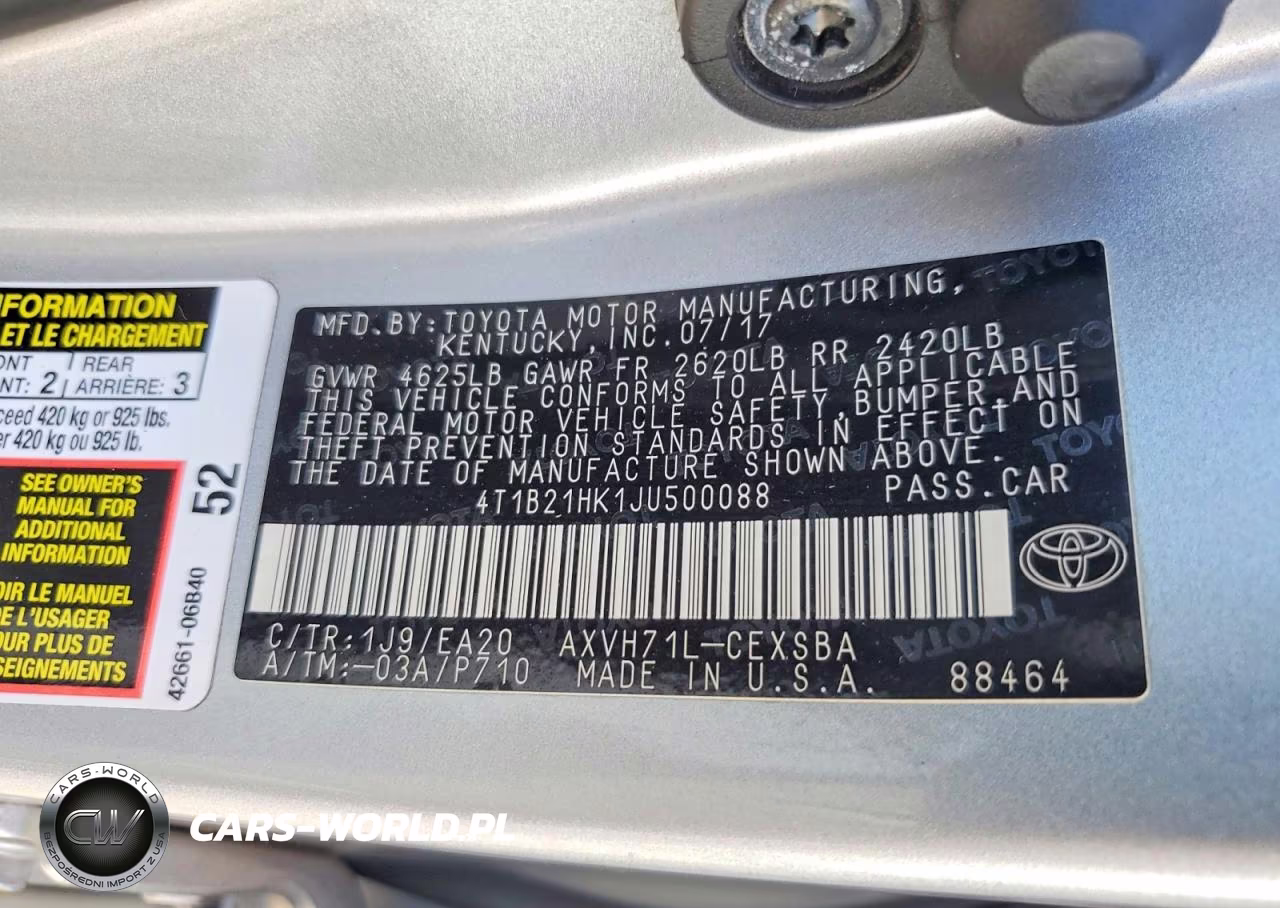 2018 Toyota Camry Hybrid Se VIN:4T1B21HK1JU500088 - 12