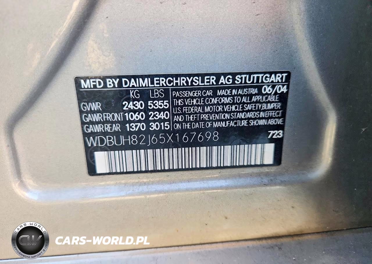 2005 Mercedes-Benz E 320 4Matic VIN:WDBUH82J65X167698 - 12
