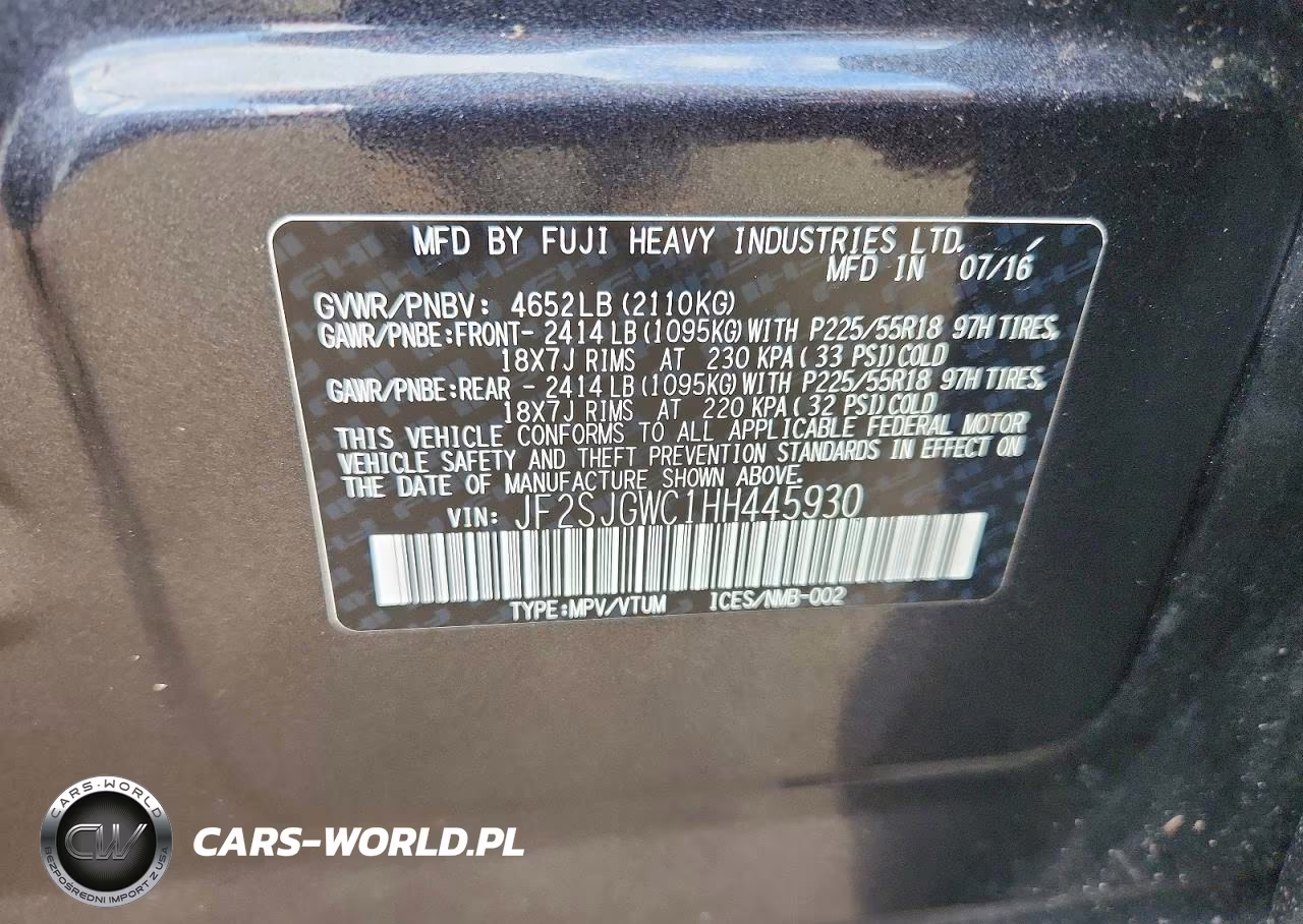 2017 Subaru Forester 2.0Xt Touring VIN:JF2SJGWC1HH445930 - 12
