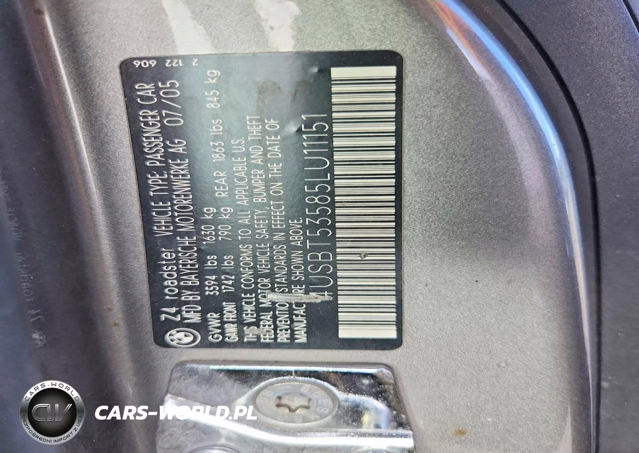 2005 BMW Z4 VIN:4USBT53585LU11151 - 12