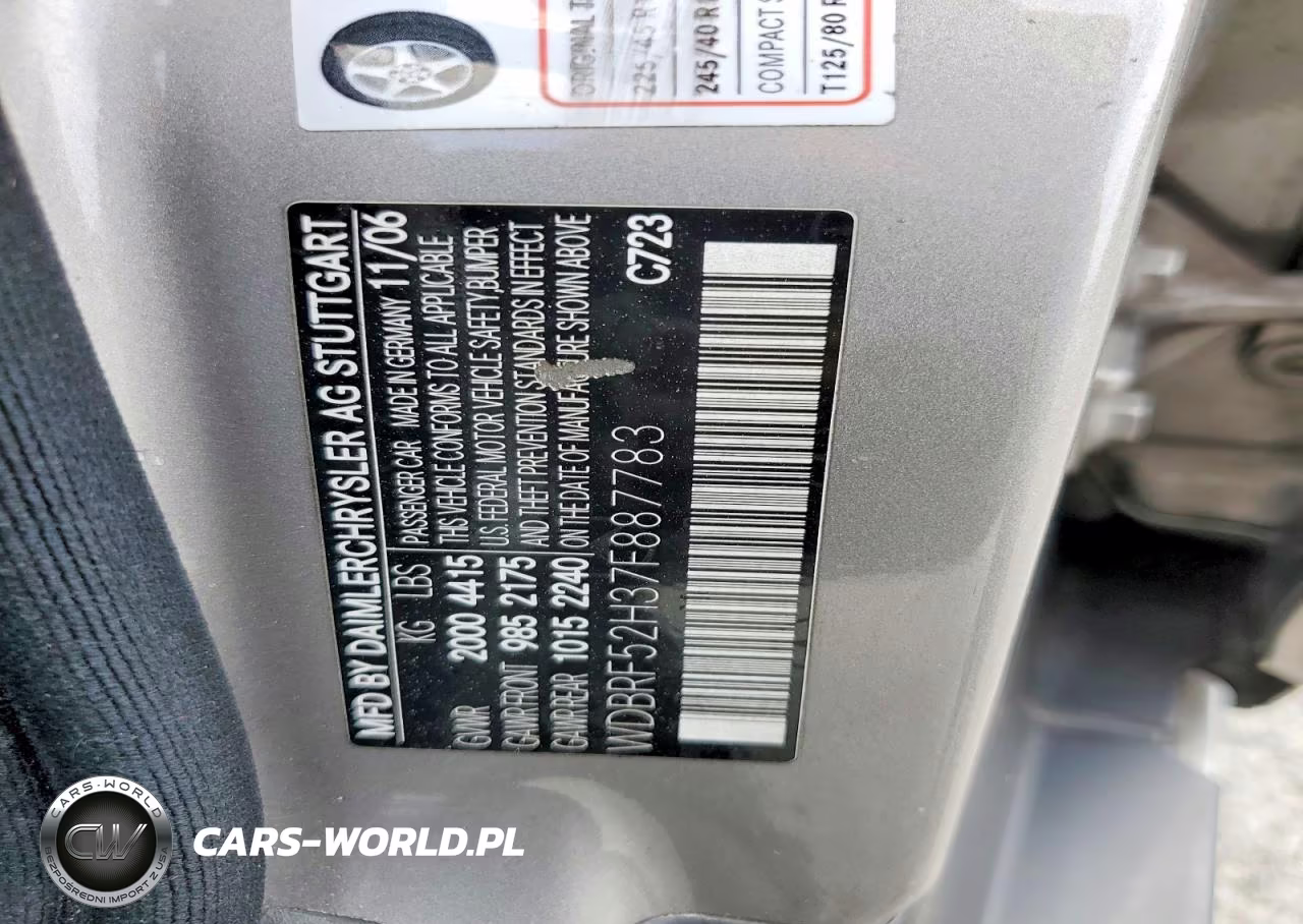 2007 Mercedes-Benz C 230 VIN:WDBRF52H37F887783 - 12