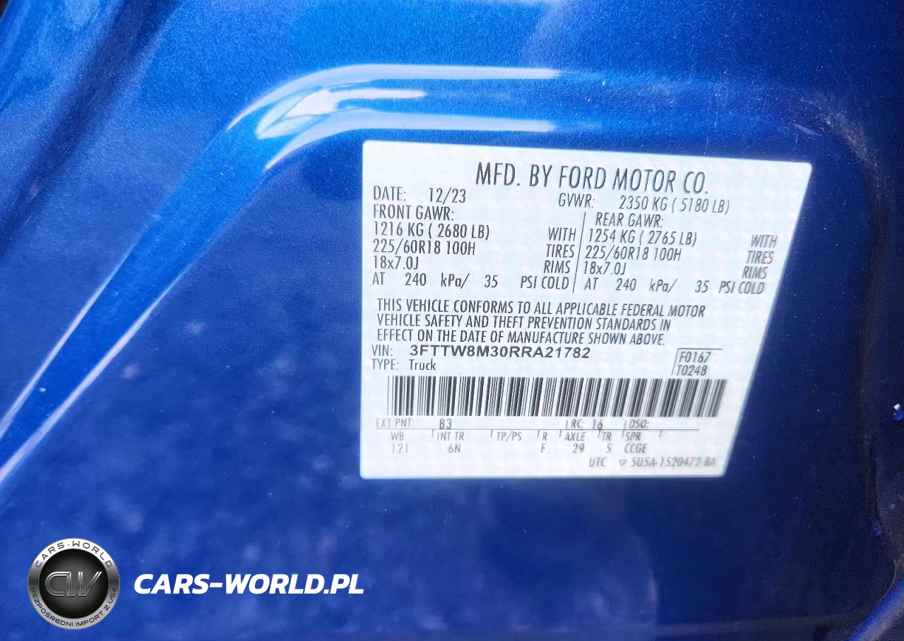 2024 Ford Maverick Lariat VIN:3FTTW8M30RRA21782 - 13