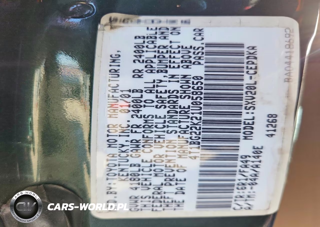2001 Toyota Camry Ce VIN:4T1BG22K21U058650 - 12
