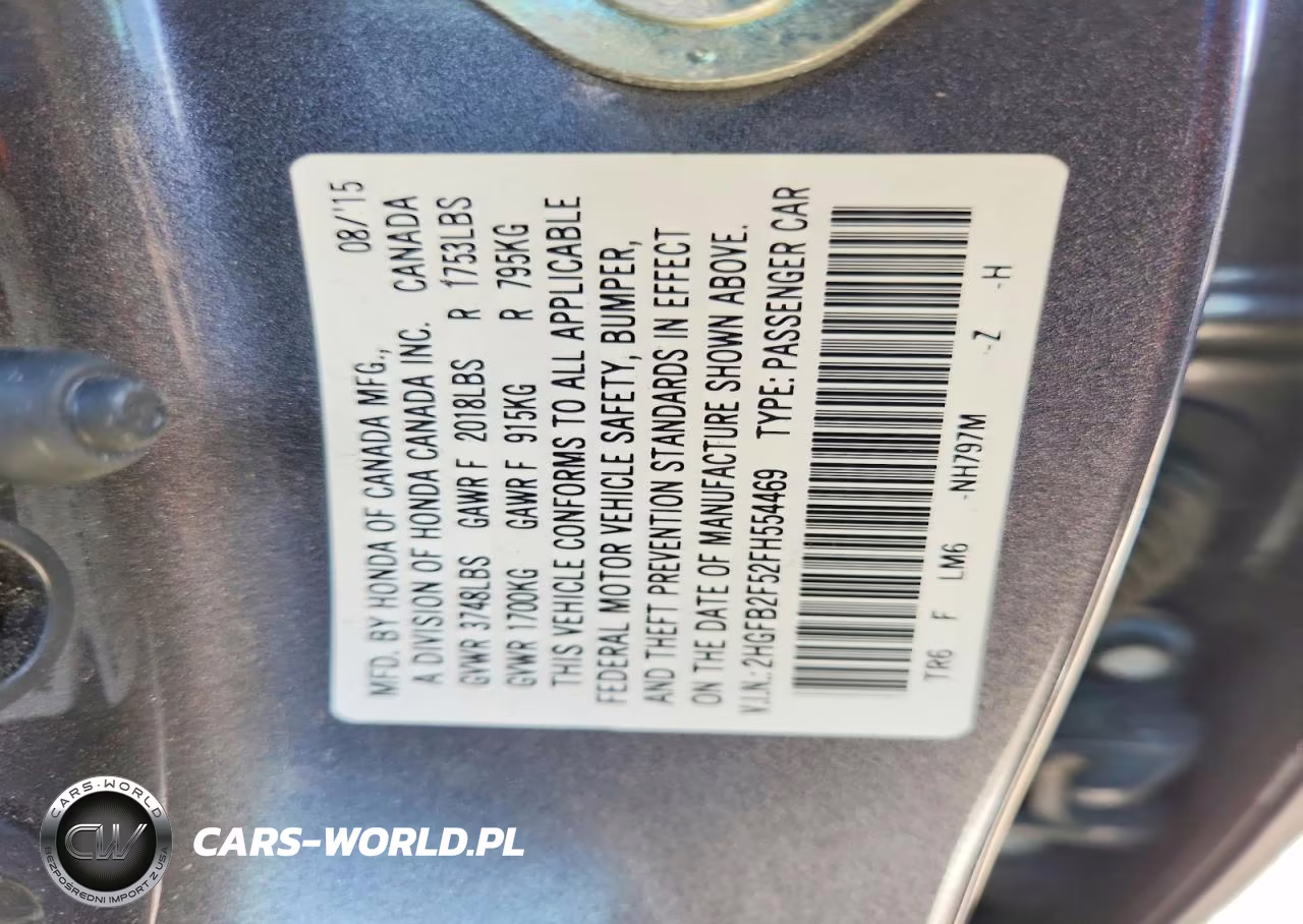 2015 Honda Civic Lx VIN:2HGFB2F52FH554469 - 12