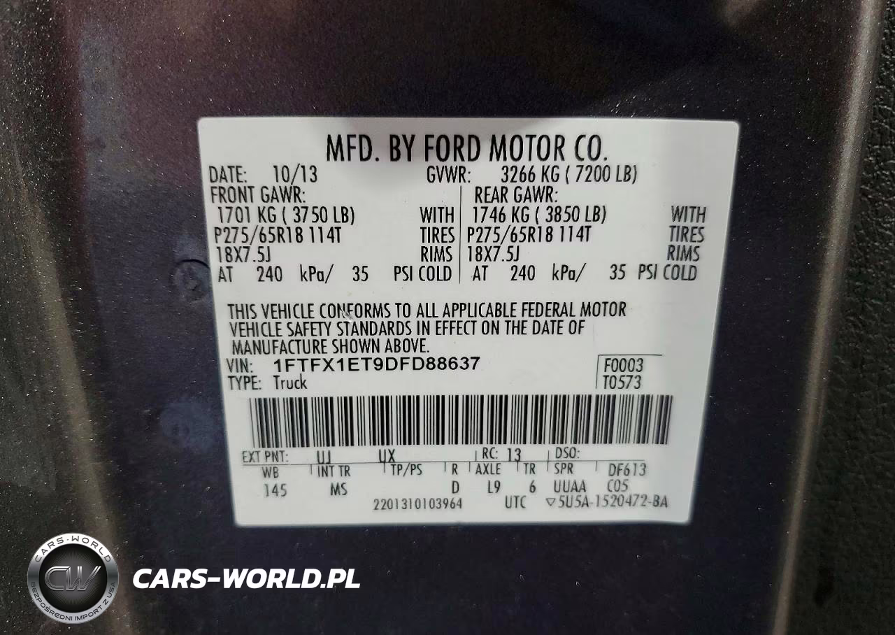 2013 Ford F150 Super Cab VIN:1FTFX1ET9DFD88637 - 13