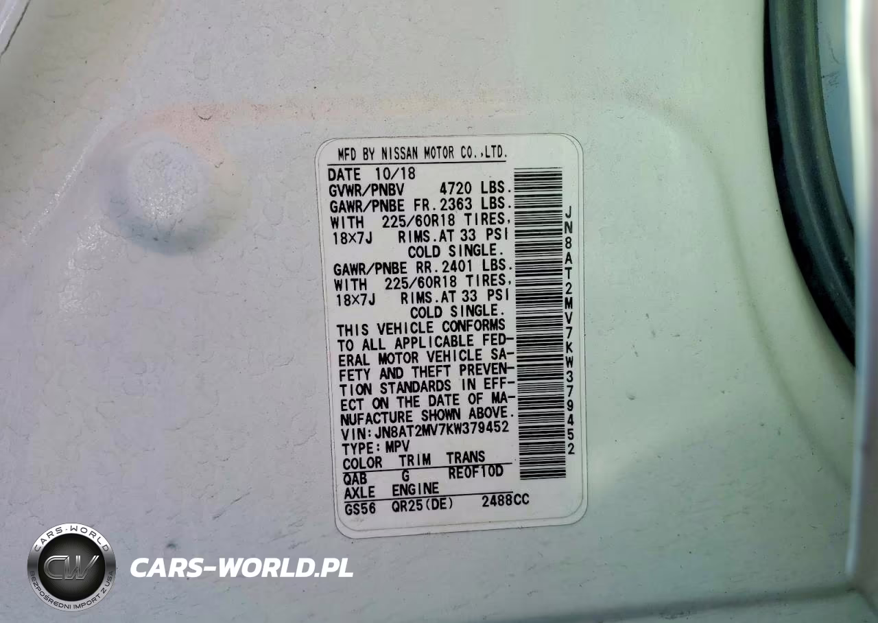 2019 Nissan Rogue Sv VIN:JN8AT2MV7KW379452 - 13