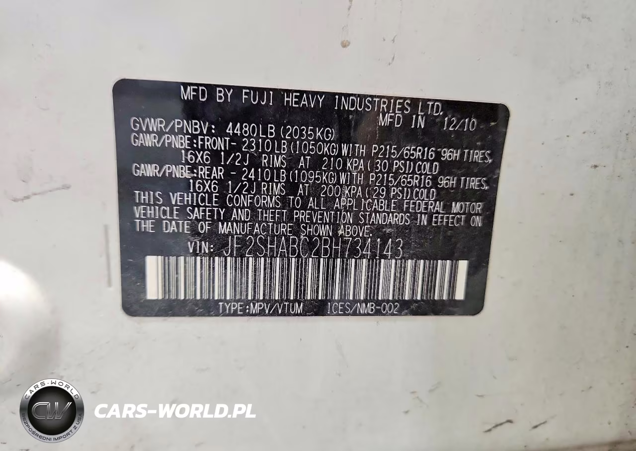 2011 Subaru Frstr 4X4 W-Ey B-+ VIN:JF2SHABC2BH734143 - 13