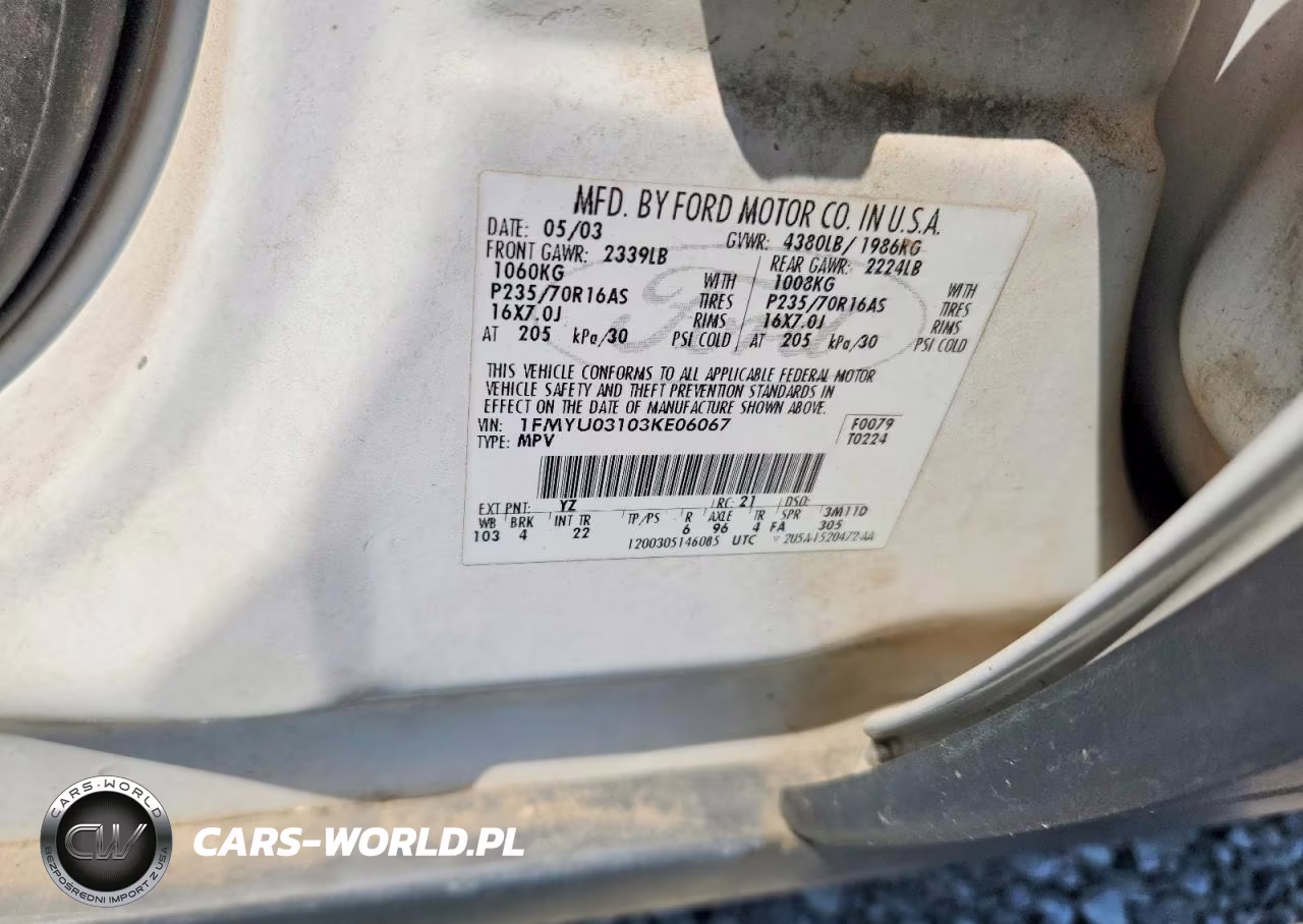 2003 Ford Escape Xlt VIN:1FMYU03103KE06067 - 12