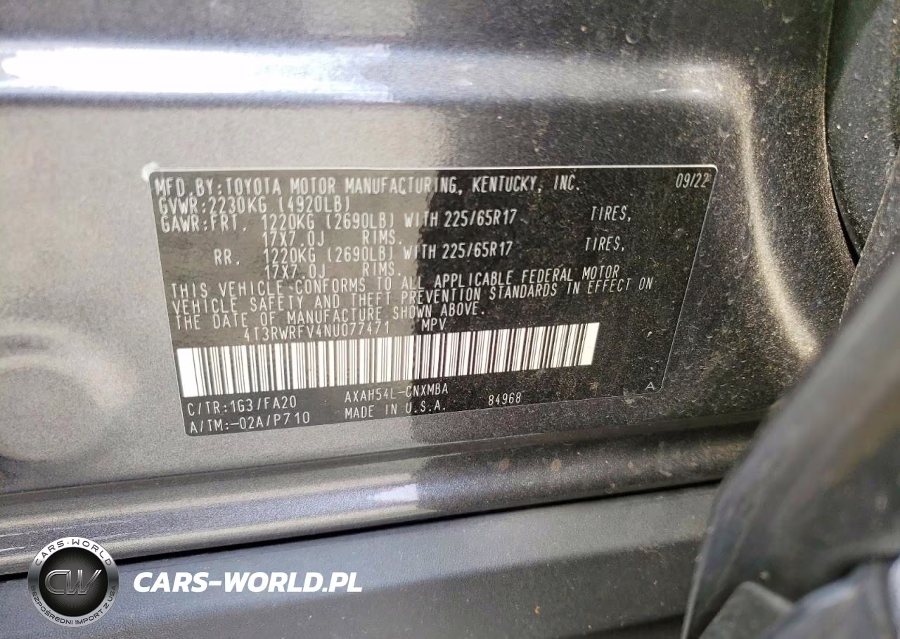 2022 Toyota Rav4 Xle VIN:4T3RWRFV4NU077471 - 13