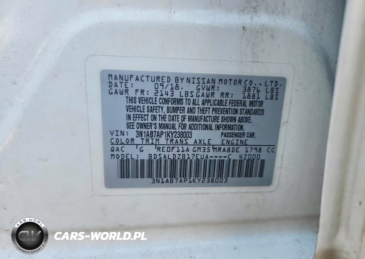 2019 Nissan Sentra Sv VIN:3N1AB7AP1KY238003 - 12
