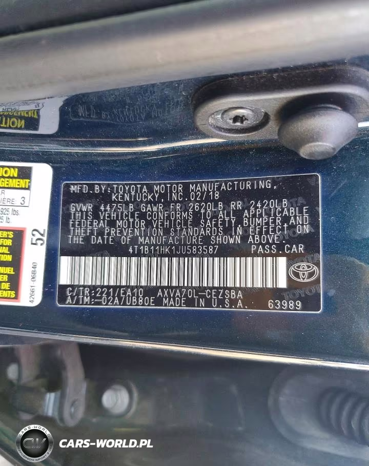 2018 Toyota Camry Se VIN:4T1B11HK1JU583587 - 13