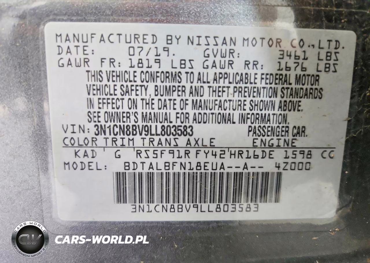 2020 Nissan Versa S VIN:3N1CN8BV9LL803583 - 12