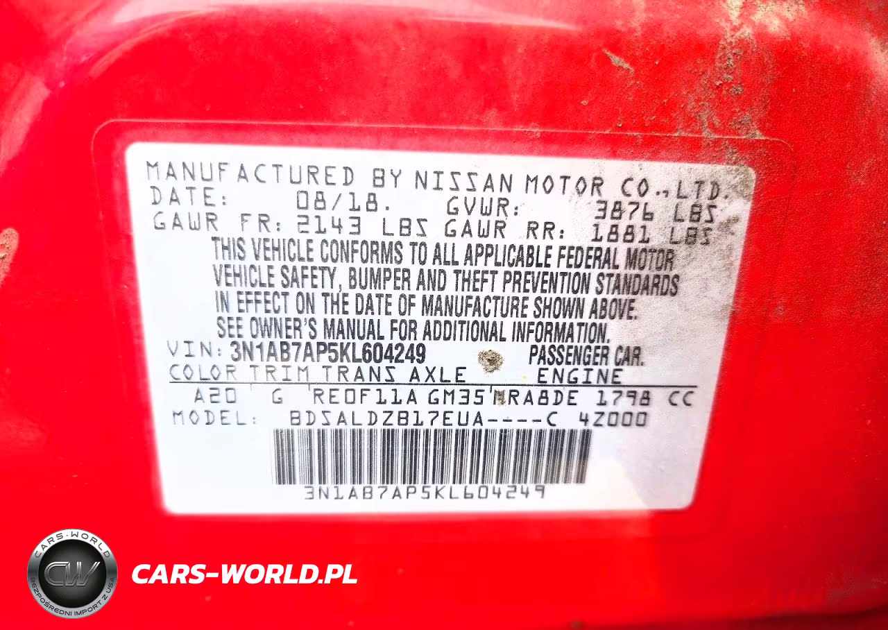 2019 Nissan Sentra Sv VIN:3N1AB7AP5KL604249 - 12