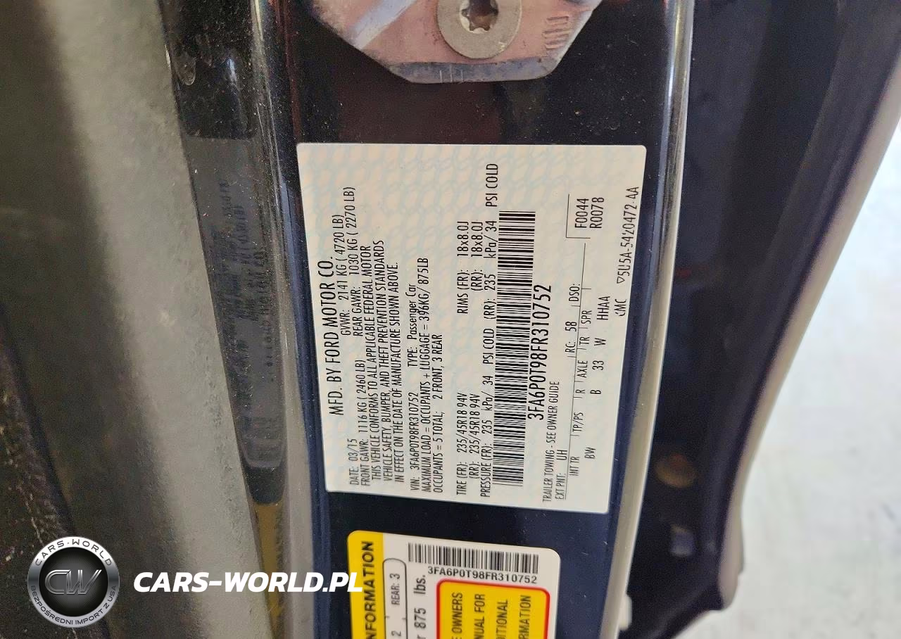 2015 Ford Fusion Se VIN:3FA6P0T98FR310752 - 12